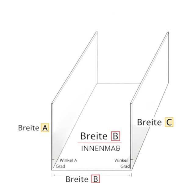 U-Profil Weiß aus Aluminium RAL 9016 1,5 mm stark